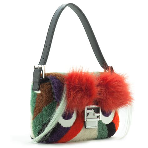 fendi be baguette shearling bag|fendi baguette bag.